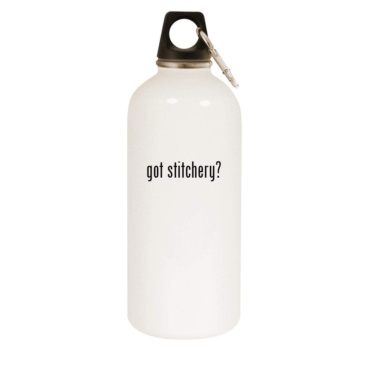 Molandra Productsgot stitchery? - 20oz Stainless Steel White Water Bottle with Carabiner, White