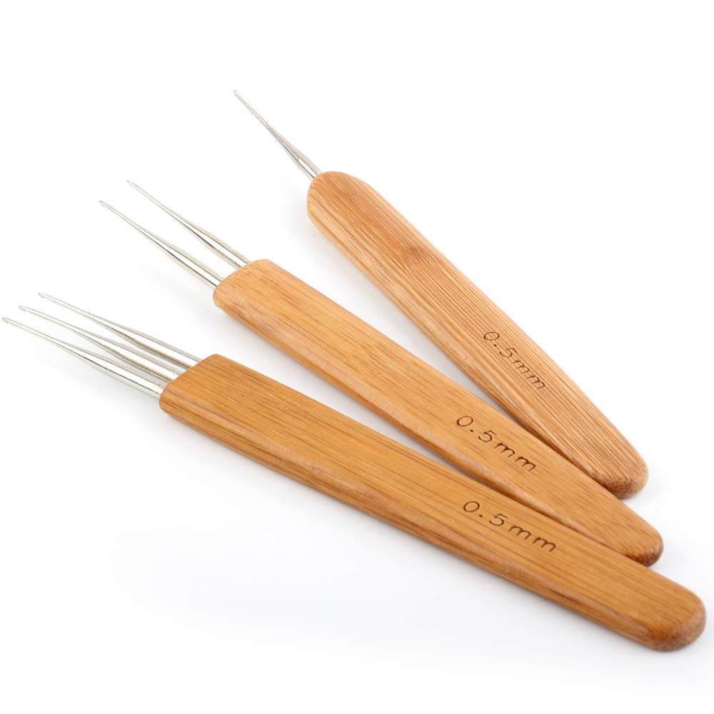 0.5mm Crochet Needle for Dreads - 3Pcs/Set Loc Crochet Needle for Interlocking Dreadlocks (1Hook,2Hook,3Hook)