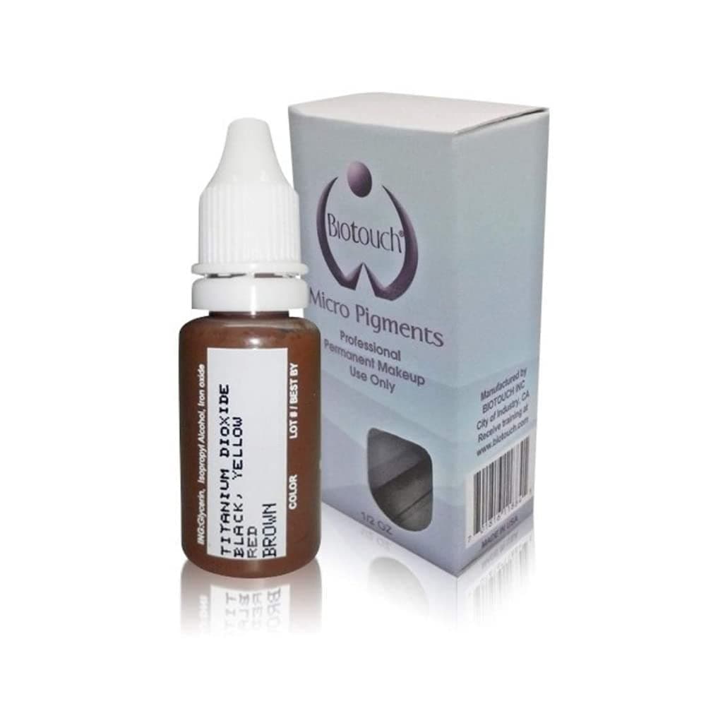 BioTouch Permanent Makeup BROWN Cosmetic Tattoo Inks Micro Pigment Color .5 oz