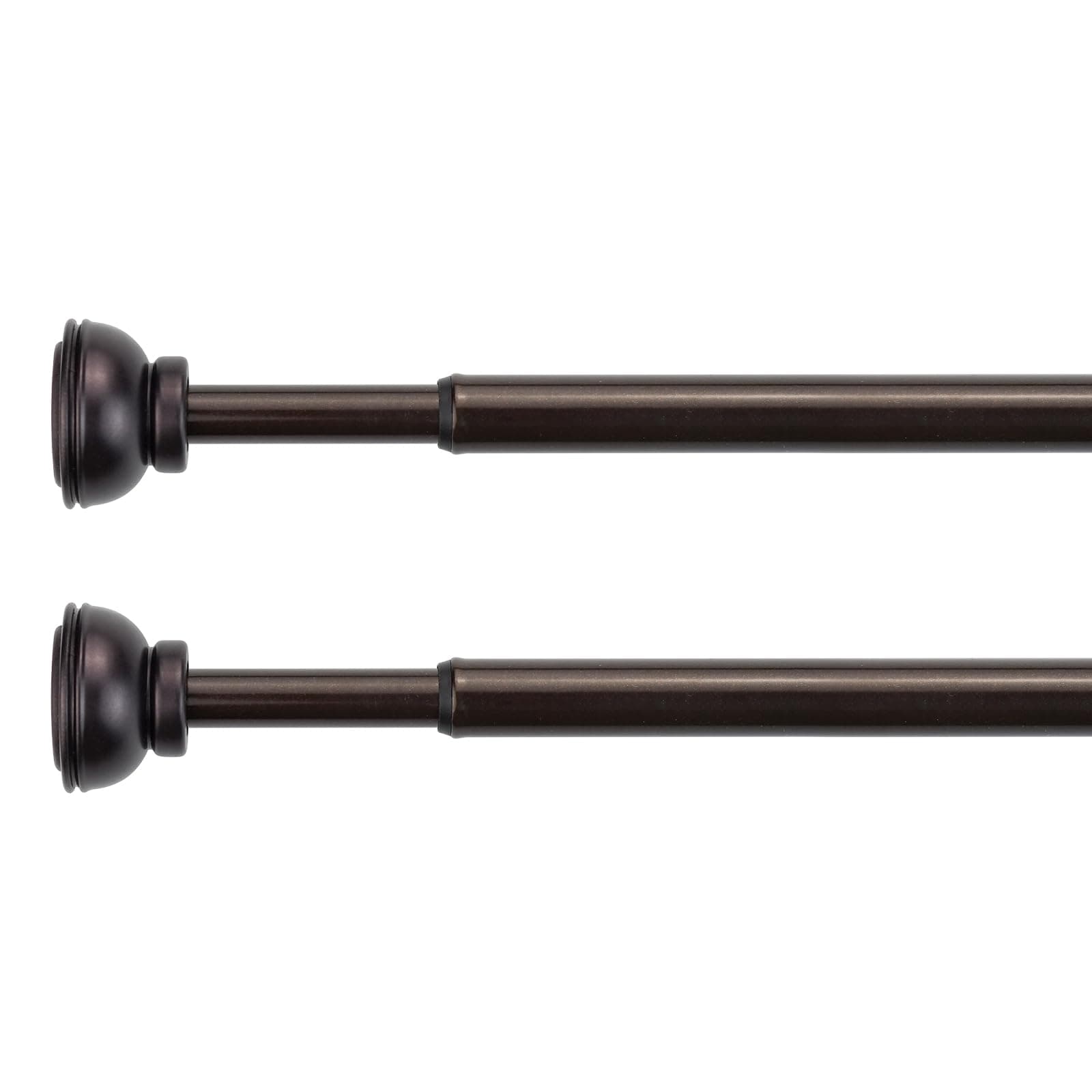 KXLIFE 1/2-inch Decorative Spring Tension Rod, Small Tension Rod Bronze, (17-26 Inch, 2 Pack)