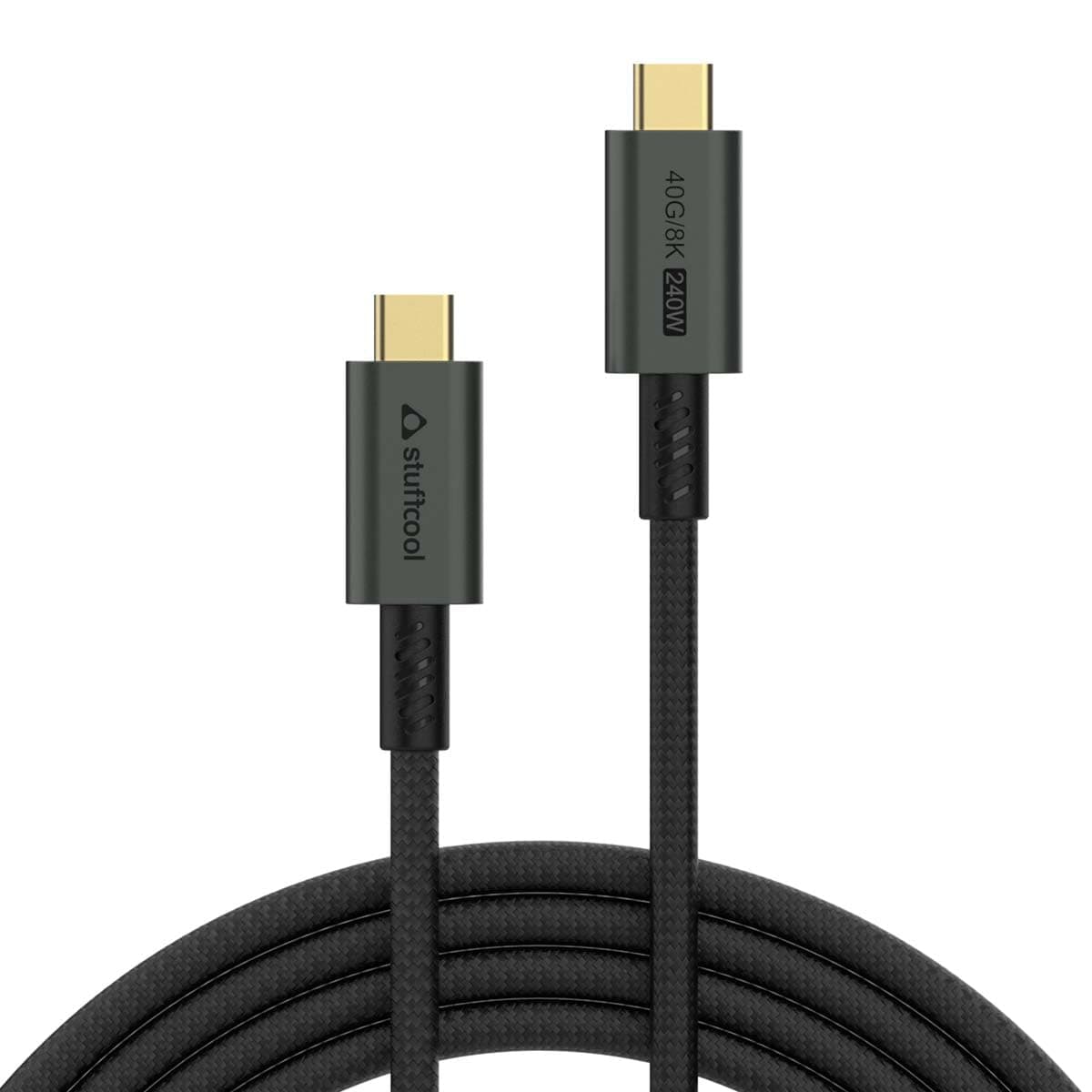 - Stuffcool Primus USB 4 Type-C to Type-C Cable with 240W Power and 40Gbps Data with 8K Video Transmission, 1.8M, Black
