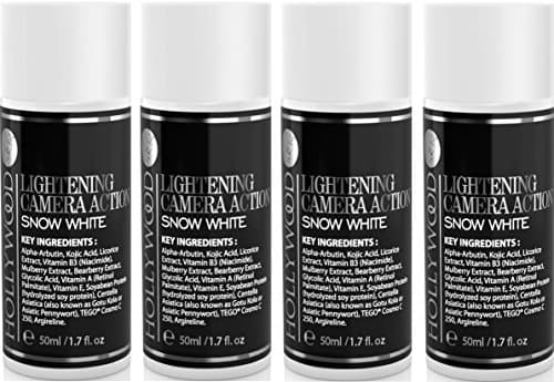 Snow White - Skin lightening & whitening cream. 4x STONGER than regular Hyperpigmenation treatments. With Kojic Acid, Licorice extract, Vitamin B3, Alpha-Arbutin and MUCH more! (4 Bottles)