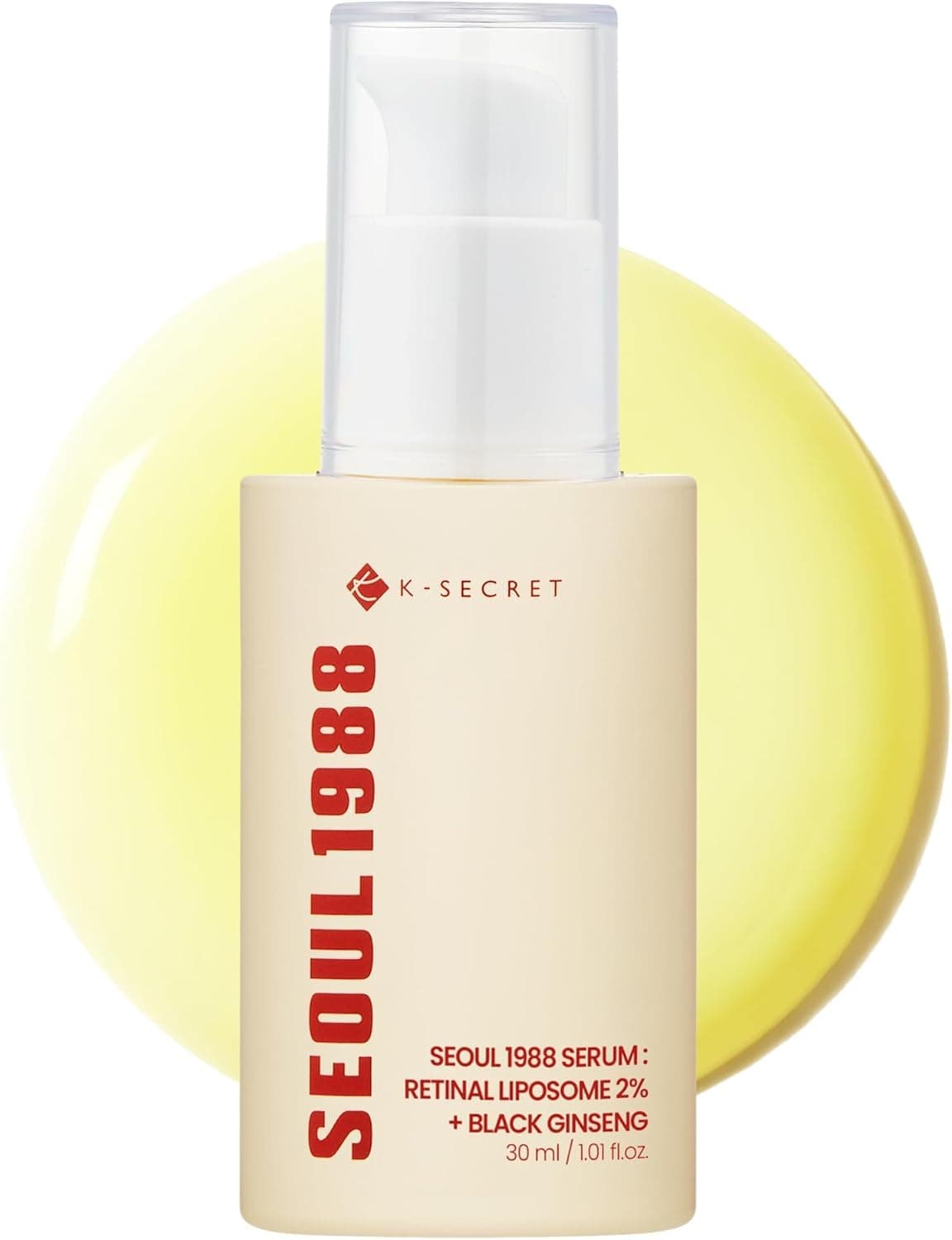 K-SECRET SEOUL 1988 Retinal Serum: Retinol Serum for Face Anti Aging Wrinkle Care - 2% Retinal Liposome Black Ginseng Niacinamide Bakuchiol Vitamin C & 3 Peptides - Korean Skincare Fragrance Free 30mL