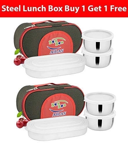 Airan Stainless Steel Bon Bon Lunch Box -Set of 3 Piece