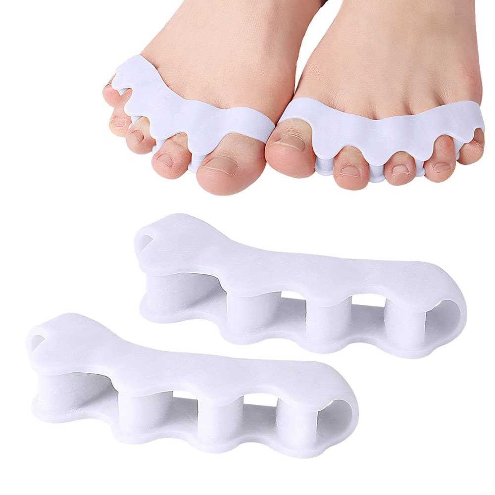 2 Pairs Toe Spacers, Silicone Toe Separators for Women and Men, Toe Spreaders, Toe Straightener, Correct Toes for Hammer Bunions and Overlapping Toes (2 Pairs)
