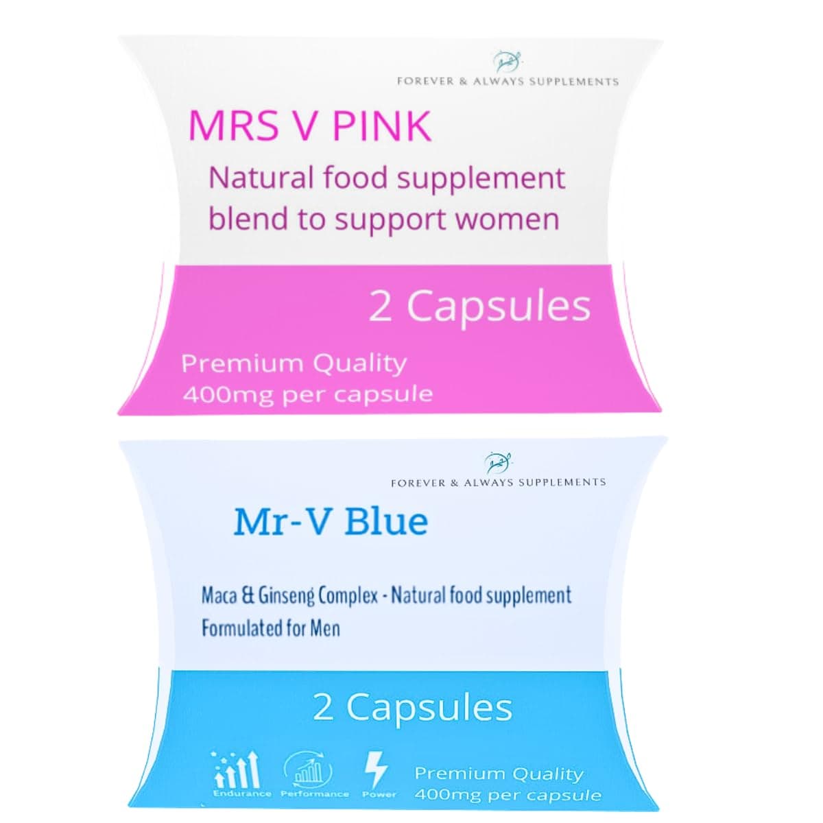 Ultra Natural Supplement for Men and Women | High Strength Male and Female Tablets Bundle! | (Pink & Blue) Maca & Ginseng Complex