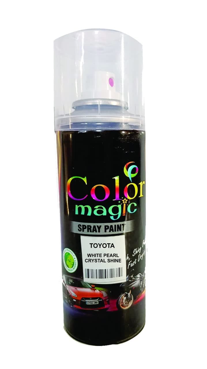 Magic TOYOTA CRYSTAL WHITE Spray Paint - TOYOTA INNOVA, FORTUNER, COROLLA - (CRYSTAL WHITE, 220 ml) Spray Paint