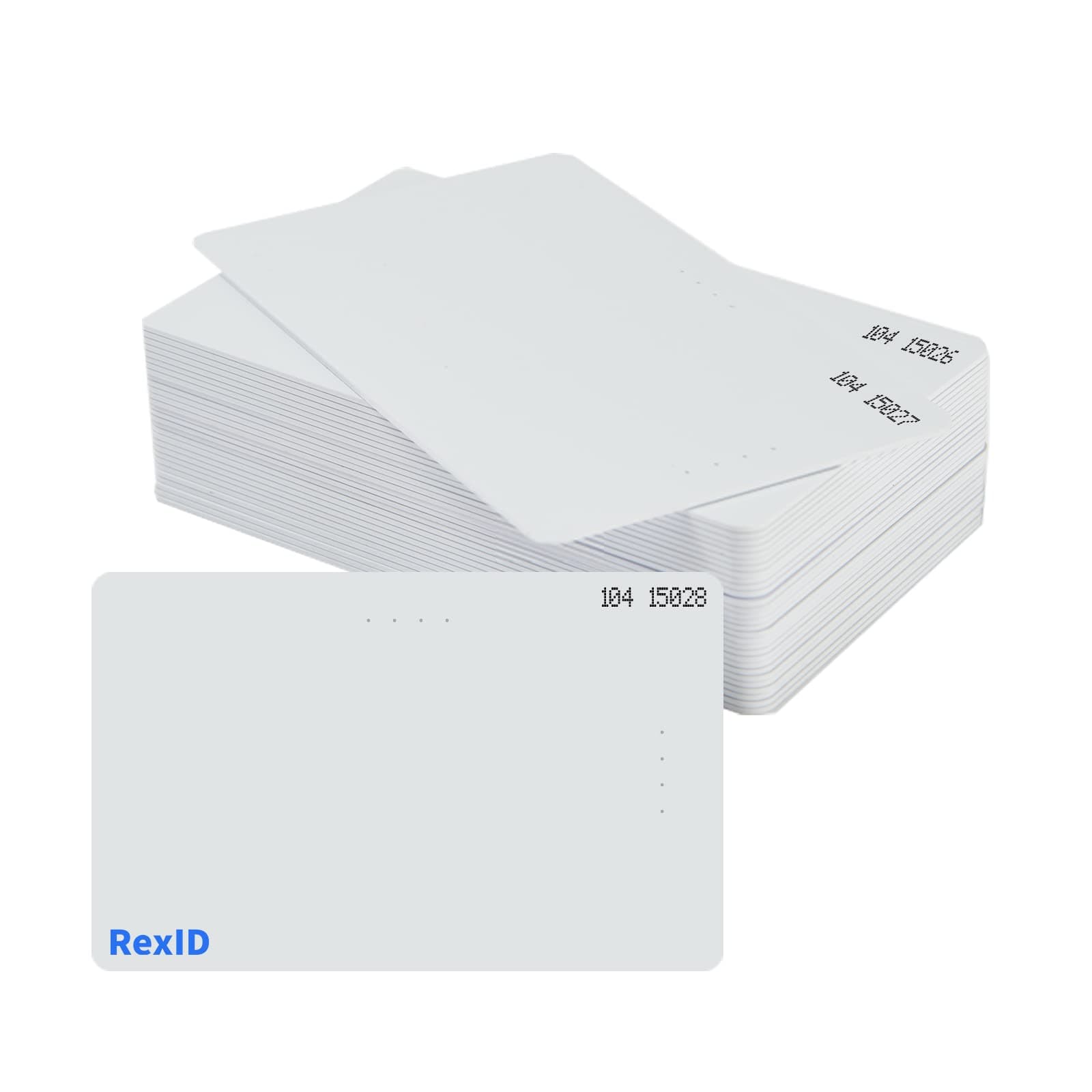 Default Programmed RexID 100 Pack 125KHz RFID H10301 PVC ISO 26 bit Proximity Card for Access Control System,Comparable to Standard 26 bit Format for Add-On & Replacement on Current System