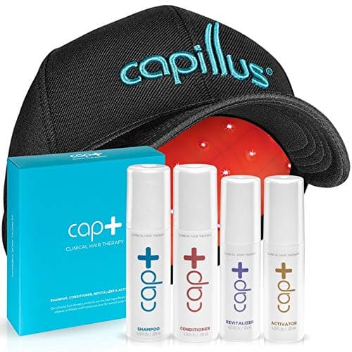 Capillus82 Flexible Laser Hair Treatment Cap & Clinical Hair Therapy Bundle (Shampoo, Conditioner, Revitalizer & Activator) FDA-Cleared to Treat Hair Loss in Men & Women