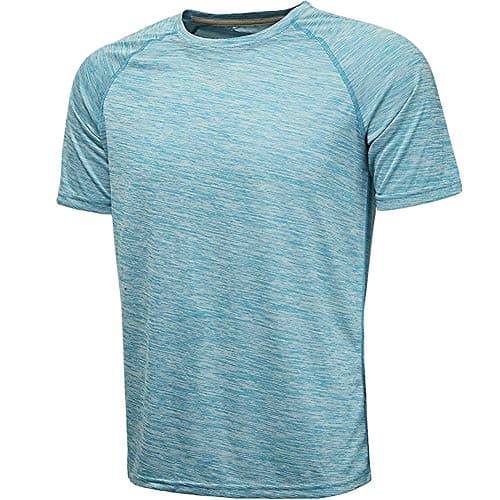 Little Beauty Men's Dry-Fit Moisture Wicking Sport Short Sleeve T-Shirt Light Blue XL