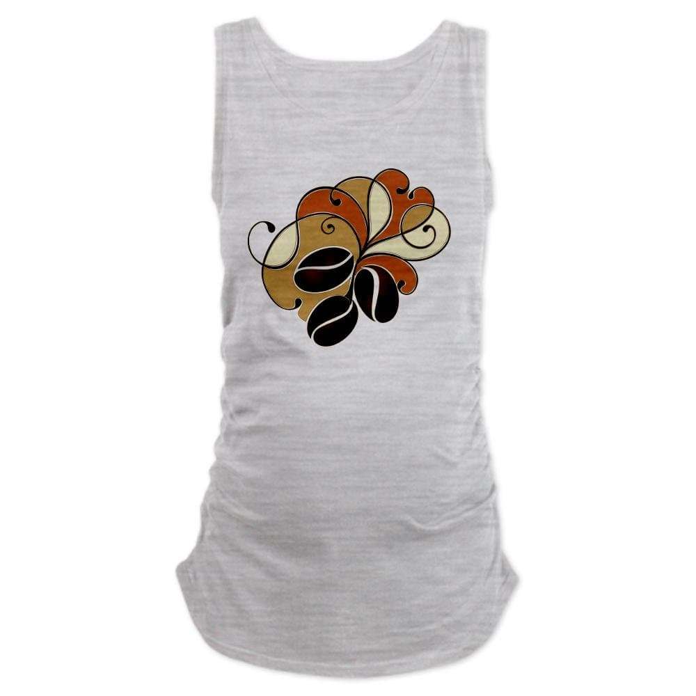 Truly Teague Women's Maternity Tank Top Coffee Bean Floral - Ash Grey, Small