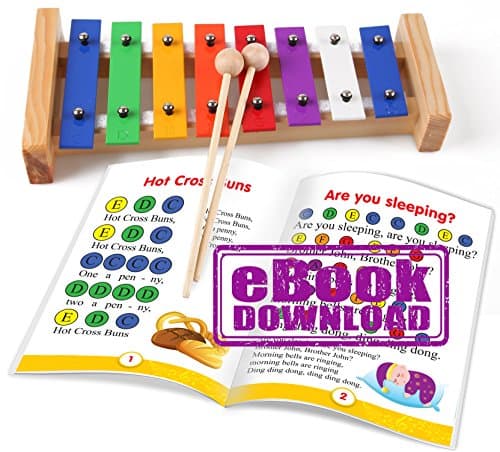 Xylophone Musical Instrument for Kids - Musical Toy Glockenspiel for Children with Color Songs e-Book