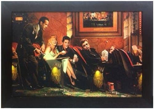 Retro Hollywood Elvis Presley, Humphrey Bogart, Marilyn Monroe, and James Dean - "Classic Interlude" By Chris Consani Professionally Framed (32 1/2" X 22 1/2") Hand Texturized with Artists Gel for Oil Like Finish