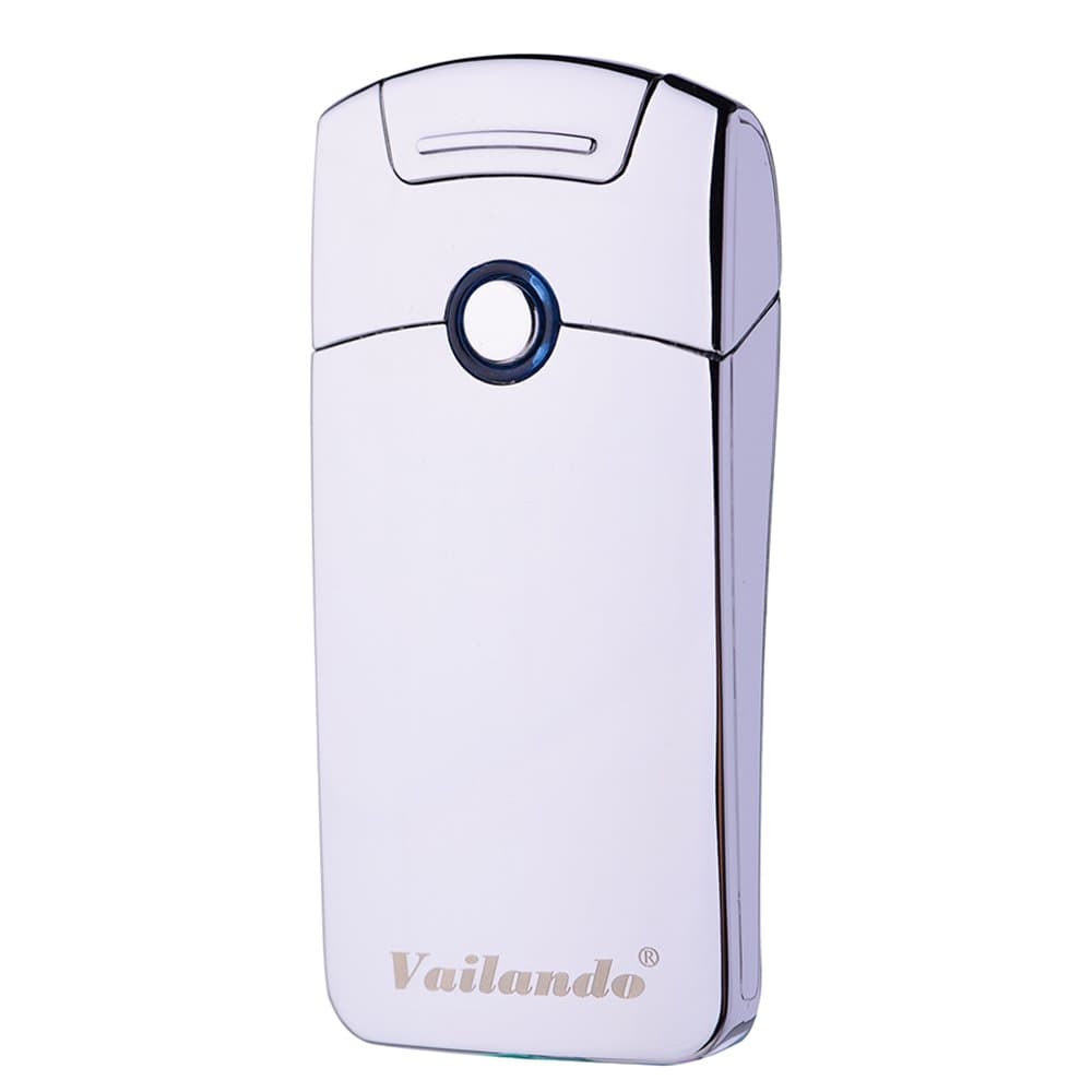Electric Rechargeable Plasma Arc Lighter – Metal Electric Rechargeable USB Flameless Windless Cigarette Plasma Lighter(silver)