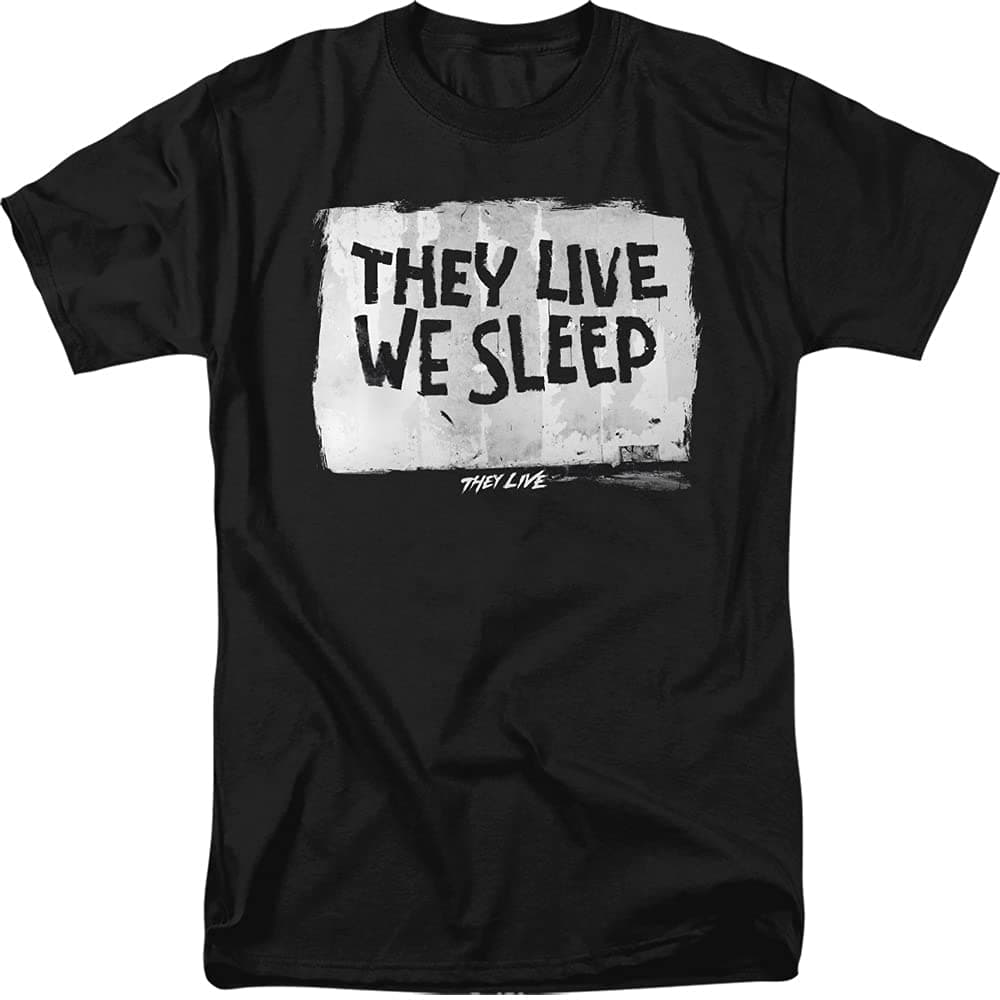 They Live We Sleep Mens Short Sleeve Shirt BLACK 4X