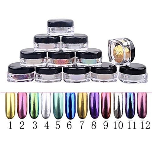 1 Box Mirror Powder Nail Art Chrome Refective Nail Metallic Nail Polish Effect Glitter Shinning Pigment (Color 2)