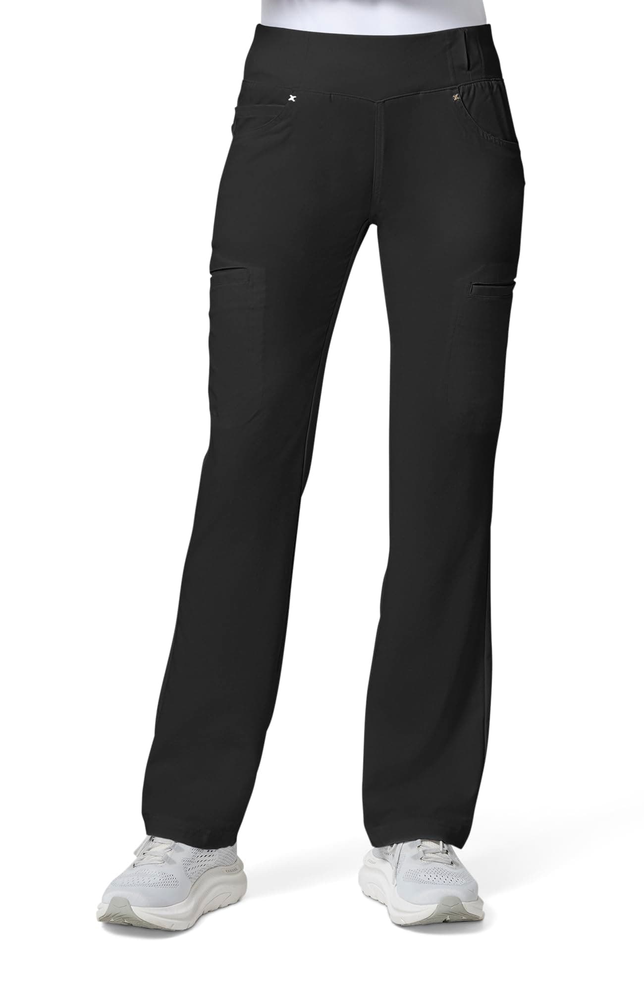 Scrubs for Women Mid Rise Straight Leg Scrub Pants For Women Pull-on Bottoms with 6 Pockets & 360° Stretch - CK002