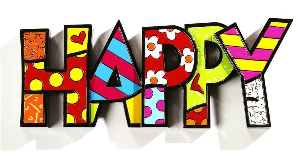 Gift Craft Romero Britto Happy Letters Word Pop Art Figurine