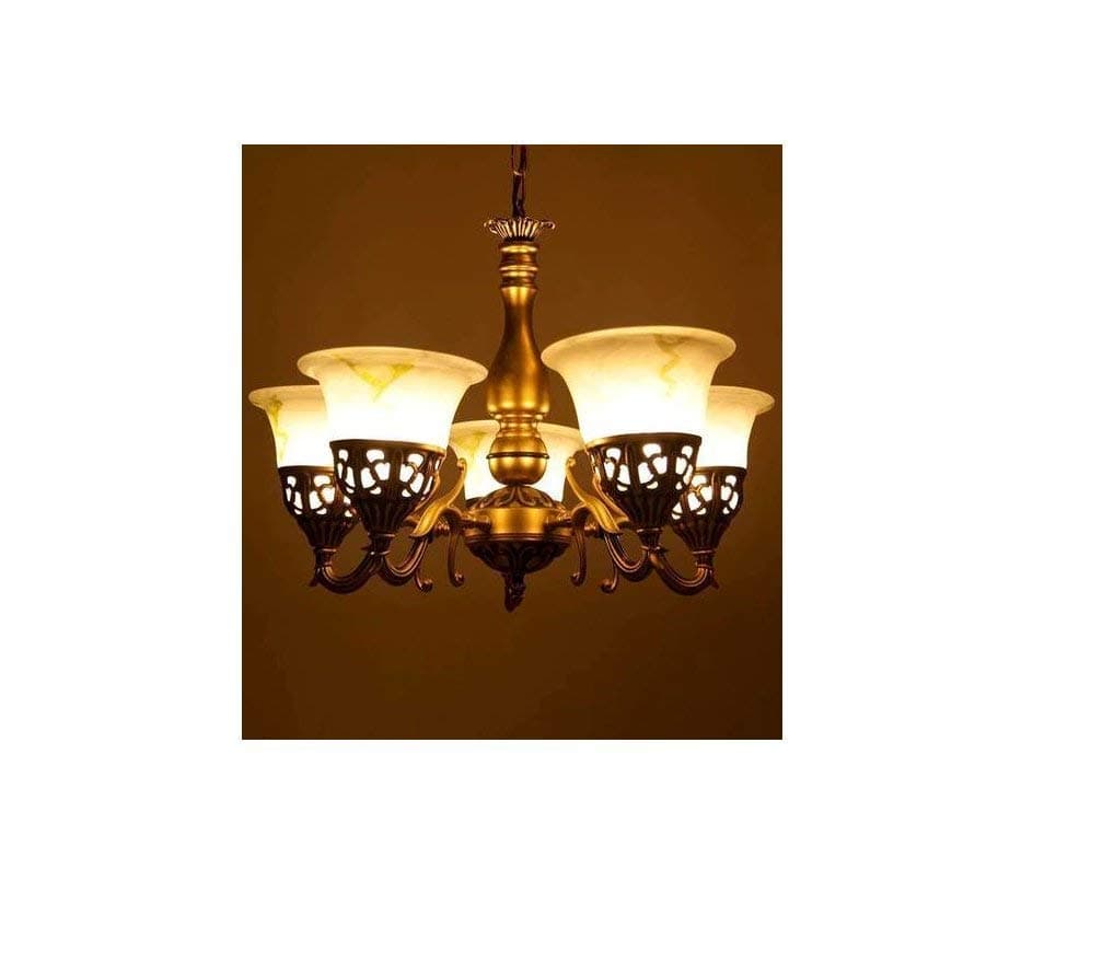 Whiteray Antique Wall Hanging Lamps and Chandeliers (Golden Antique, 5 Lamp Chandelier)