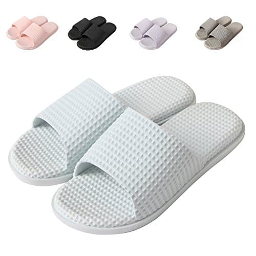 MeKaren Shower Slippers Women Men Anti-Slip Bath Slide Slipper for Indoor Home Slipper Sandals Light Blue