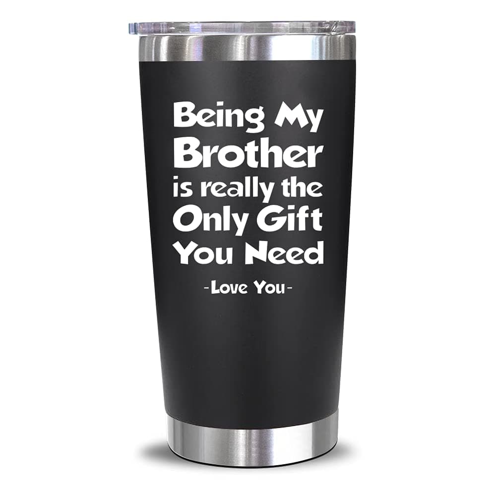 NewEleven Birthday Gifts for Brother - Brother Christmas Gifts from Sister - Unique Keepsake for Big Brothers - Presents for Brothers from Sisters - 20Oz Tumbler