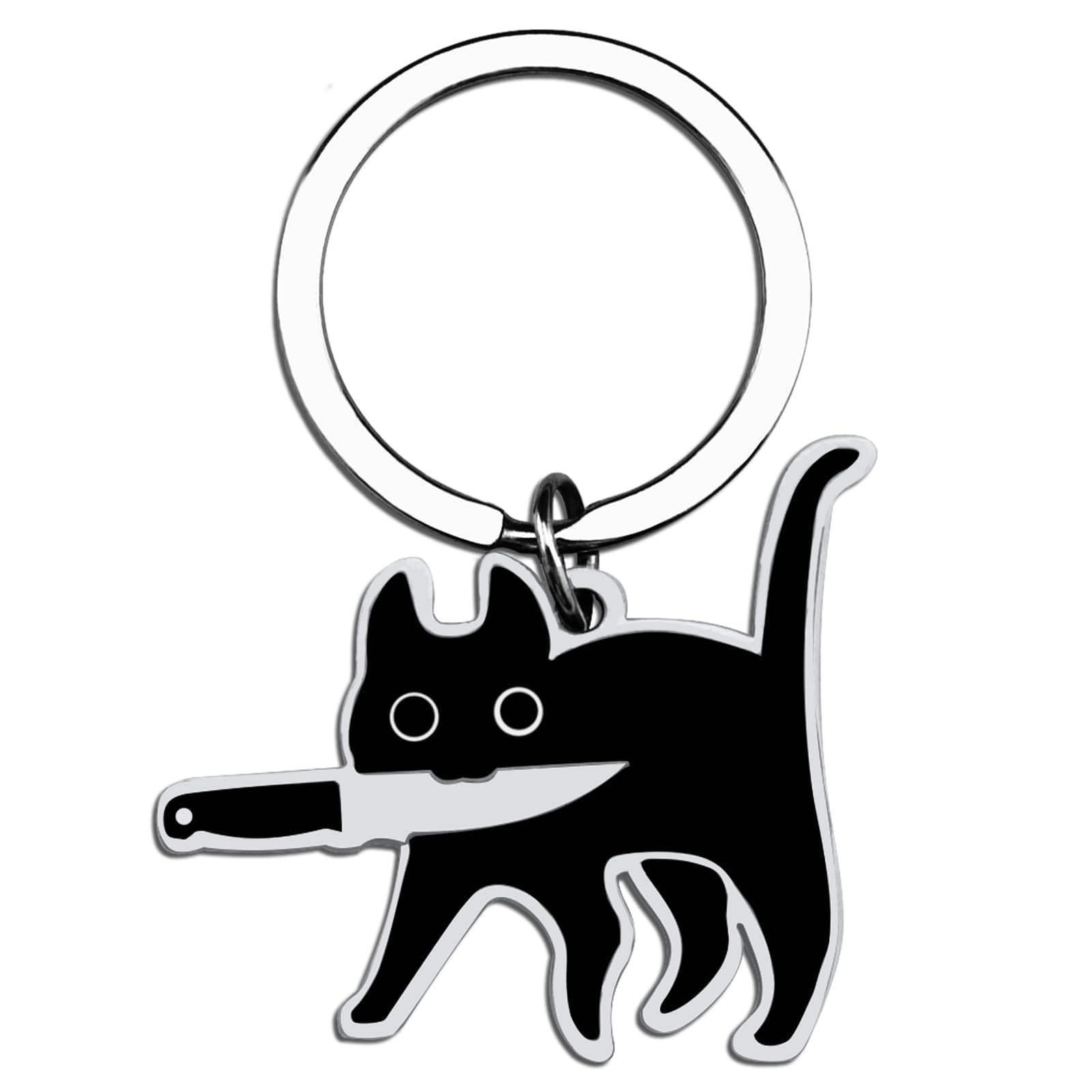 AisityCat Lover Gifts for Women Men Black Cat Cool Stuff Keychain for Cats Dad Mom Cool Stuff Cats Decor Funny Halloween Basket Gifts for Teen Boys Teen Girls Gift Ideas Keychains for Women Men