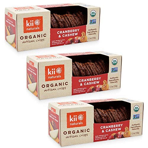 Kii Naturals, Cracker Cranberry And Cashew Organic, 5.3 Ounce-3 pack