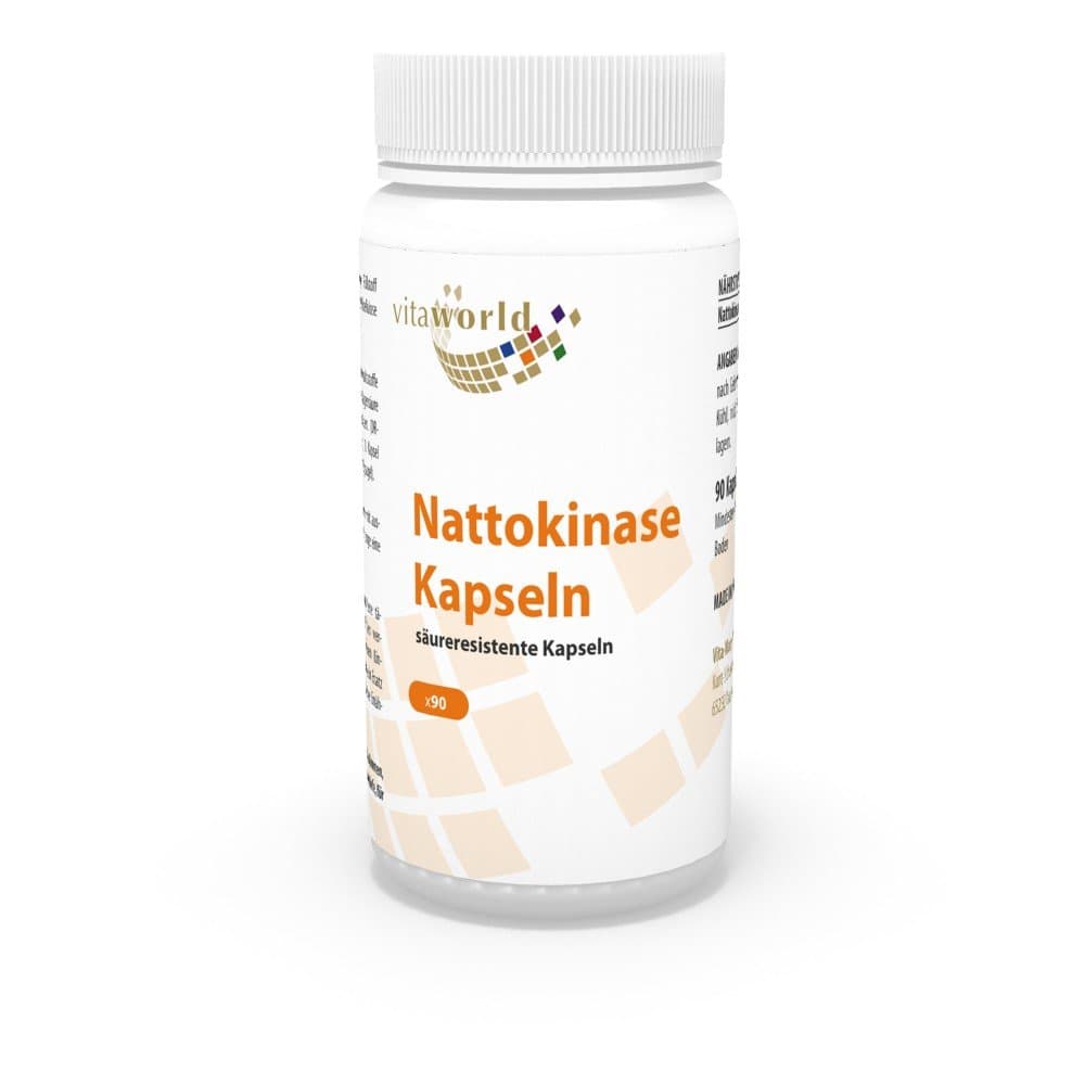 Vita World Nattokinase 100mg 2000 F.U. 90 Capsules Made in Germany