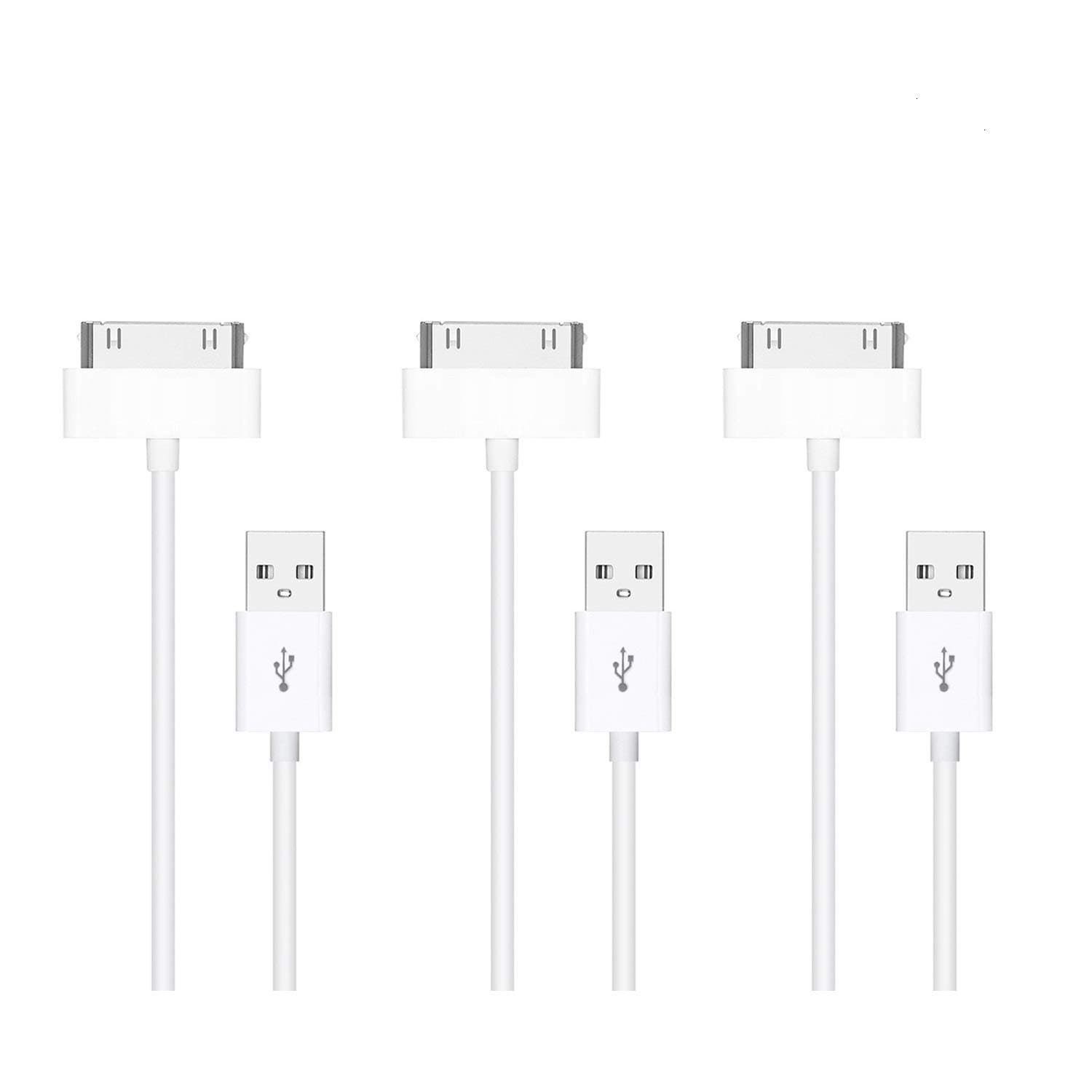 ( 3 Pack iPhone 4S Cable, 3-Pack USB Sync and Charging Cable for iPhone 4/4S, iPhone 3G/3GS, iPad 1/2/3, iPod - 3 Feet / 1 Meter