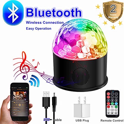 Disco Ball Disco Lights Party Lights Bluetooth Speaker USB Powered Disco Strobe Lights Birthday Gift for Kids  Remote Control Sound Activated Rotating Machine Lighting for DJ Dancing Wedding Sleepover