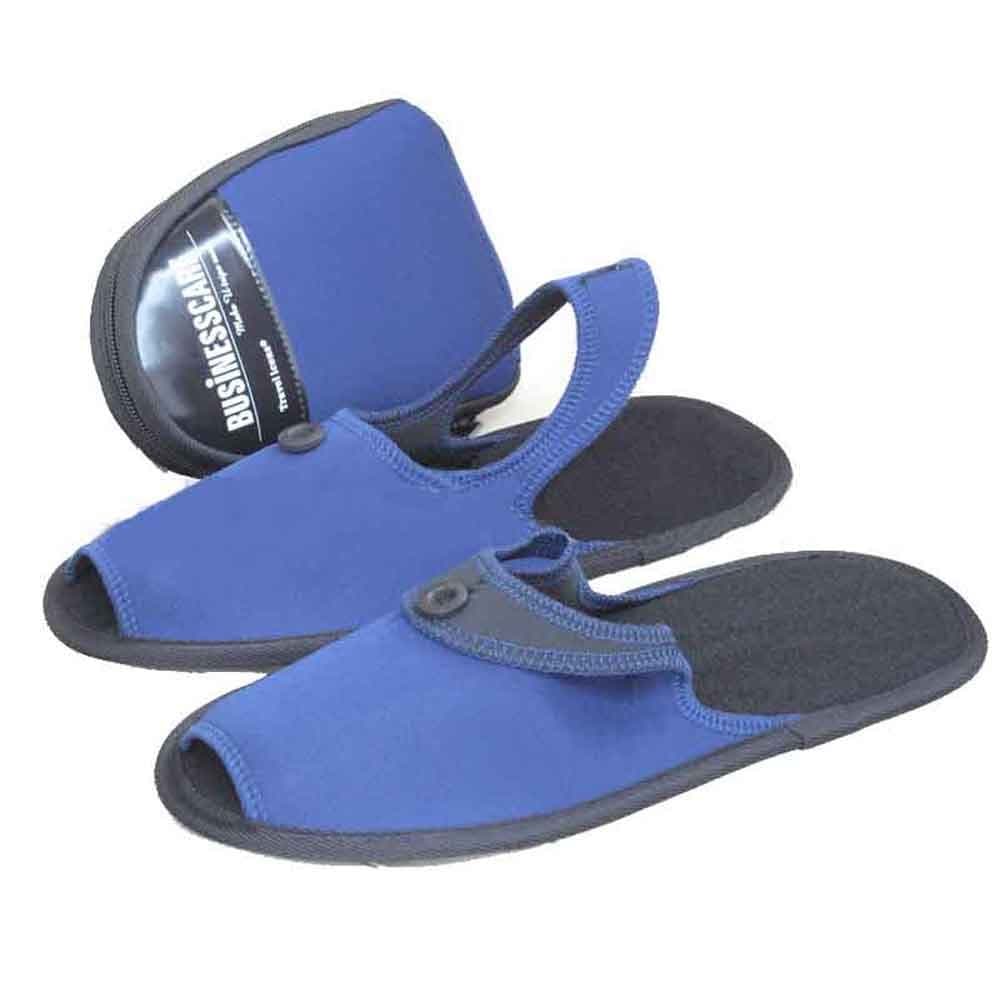 Santimon Men Women Travel Business Trip Fold Aviation Collapsible Casual Non-Slip Slide Slippers Shoes Blue M
