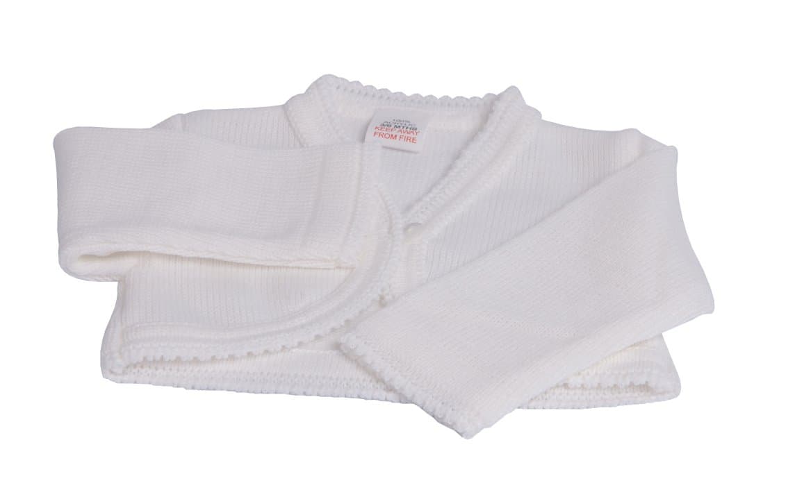 Baby Girls 100% Knitted Special Occassion Scallop Edge Bolero Cardigan (3-6months, White)