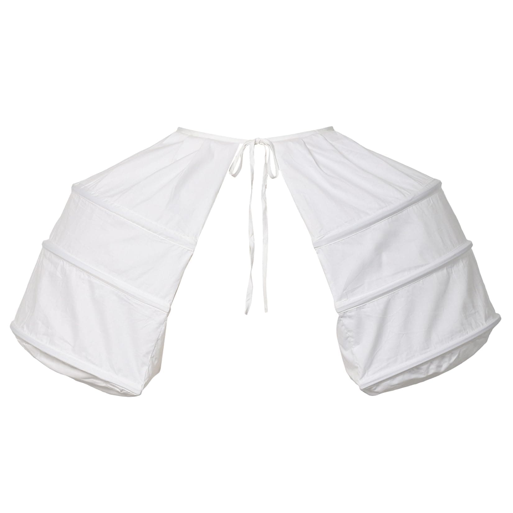 BLESSUME Victorian Dress Double Pannier Petticoat, White, One size