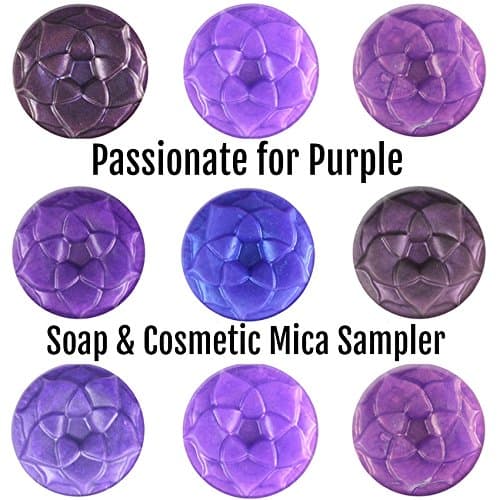 Mica Sample Set - Passionate for Purple - 7 Purple Mica Colors for Soap & Cosmetics
