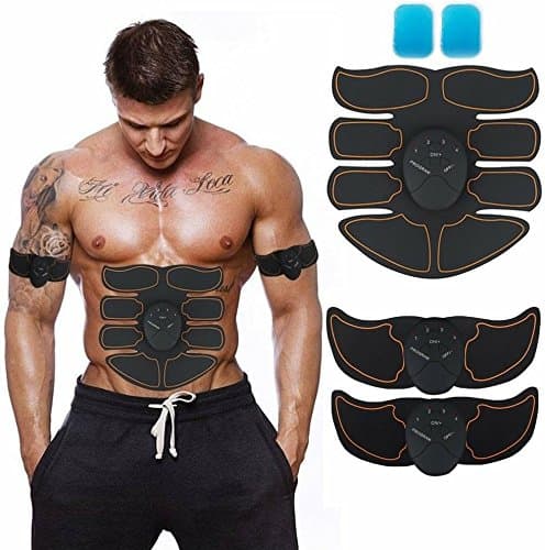 JoJoMooN Muscle Toner, Abdominal Toning Belt EMS ABS Toner Body Muscle Trainer Wireless Portable Unisex Fitness Training Gear for Abdomen/Arm/Leg Training Home Office Exercise Equipment