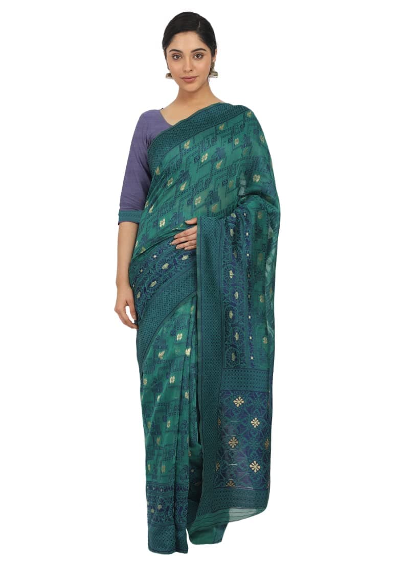 VENISH Women's Cotton Silk Saree With Blouse Piece - VNI_VENU-101