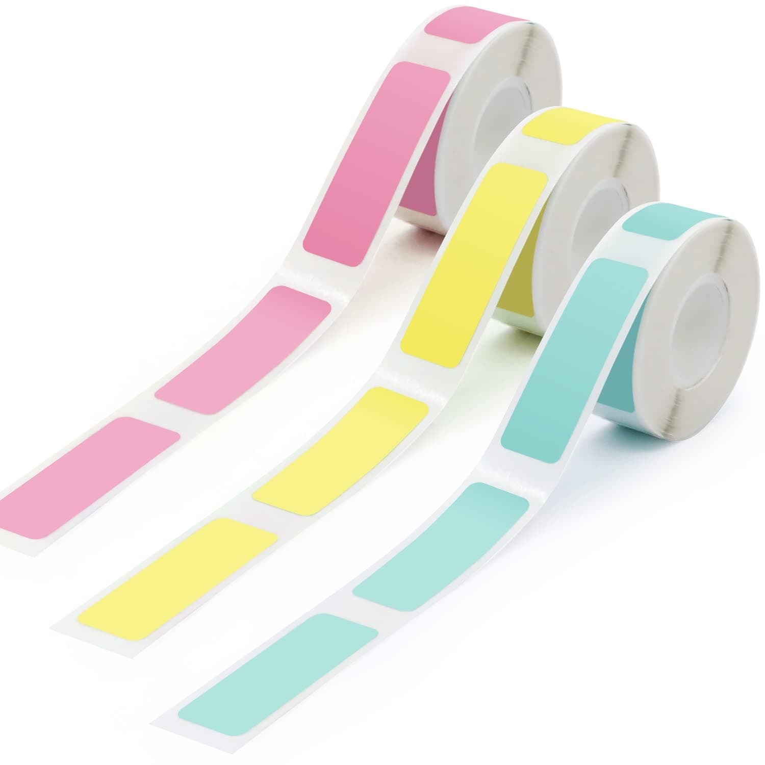 3 Rolls Label Maker Tape,Replacement Refill for Marklife P11 and P12 P50, 12mm(1/2") * 40mm(3/2") Separate Label (3 Color, 12 * 40mm)