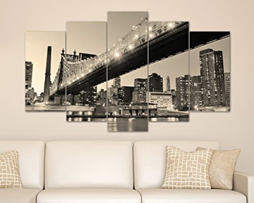 5 Panel Painting on Forex - Wall Decorations for Living Room - Bridge by CharmingHome