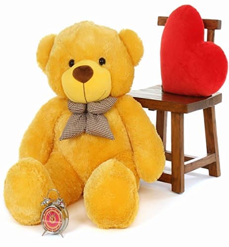 Toyhub Stuffed Soft Teddy Bear (Yellow, 6 Feet)