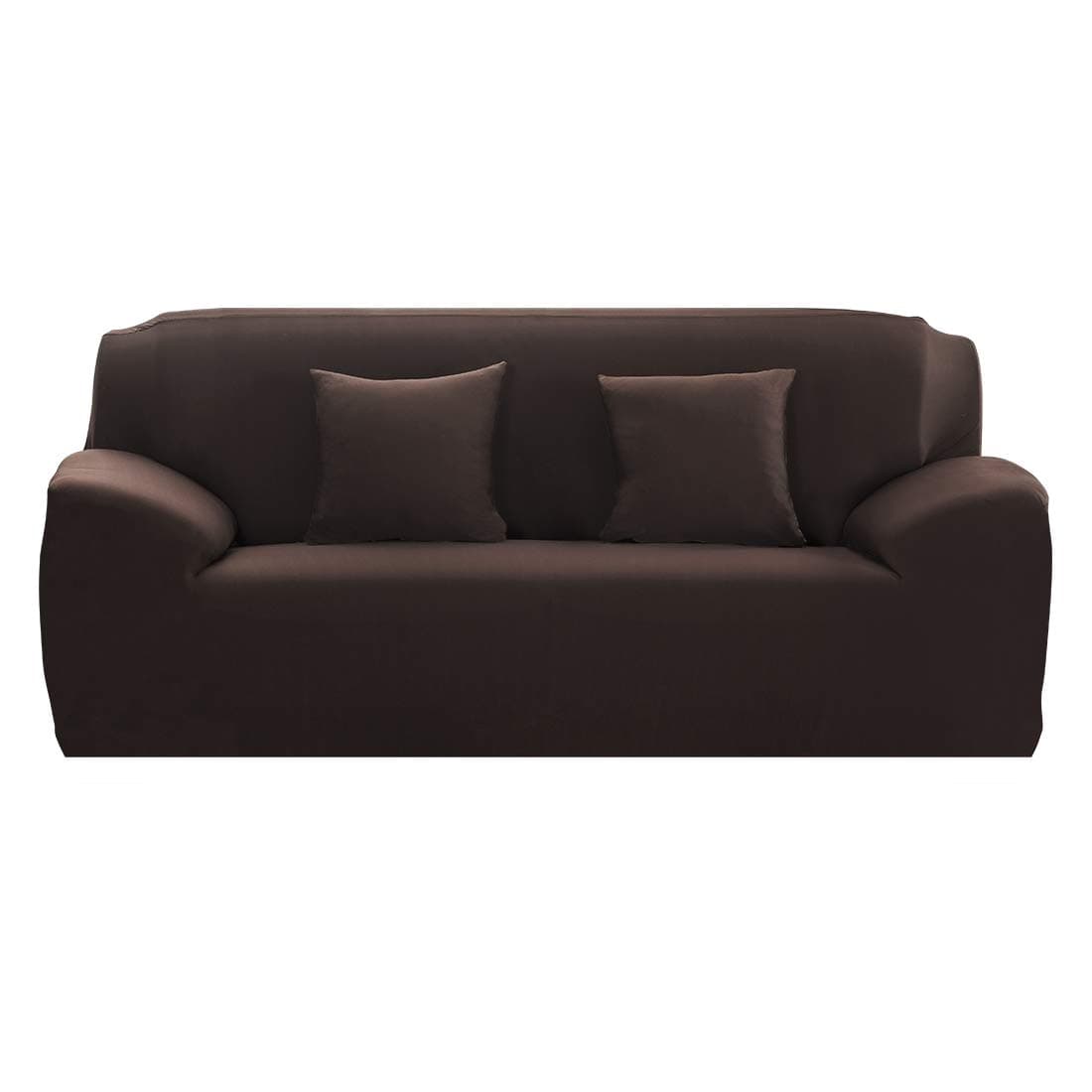 JQinHome Sofa Slipcovers Stretch Furniture Sofa Cover Polyester Spandex Fabric Super Soft Couch Slip Cover, Stretching Skid Resistant Sofa Protector (Sofa-3 Seater (77"-91"), Coffee)