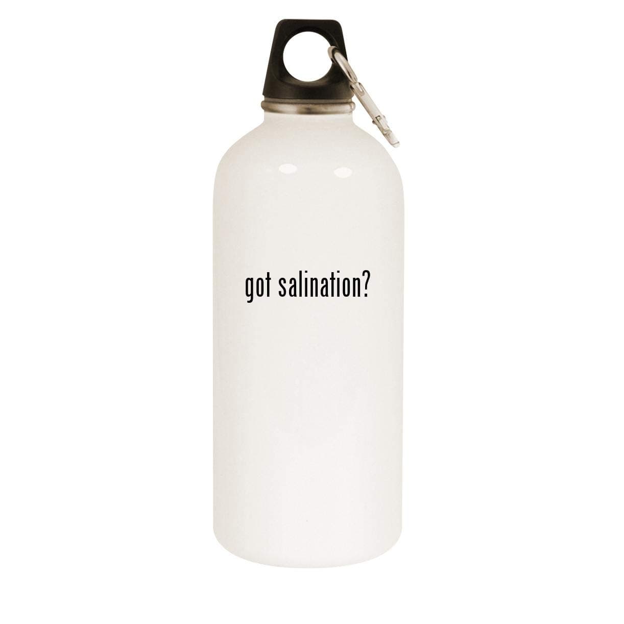 got salination? - 20oz Stainless Steel White Water Bottle with Carabiner, White
