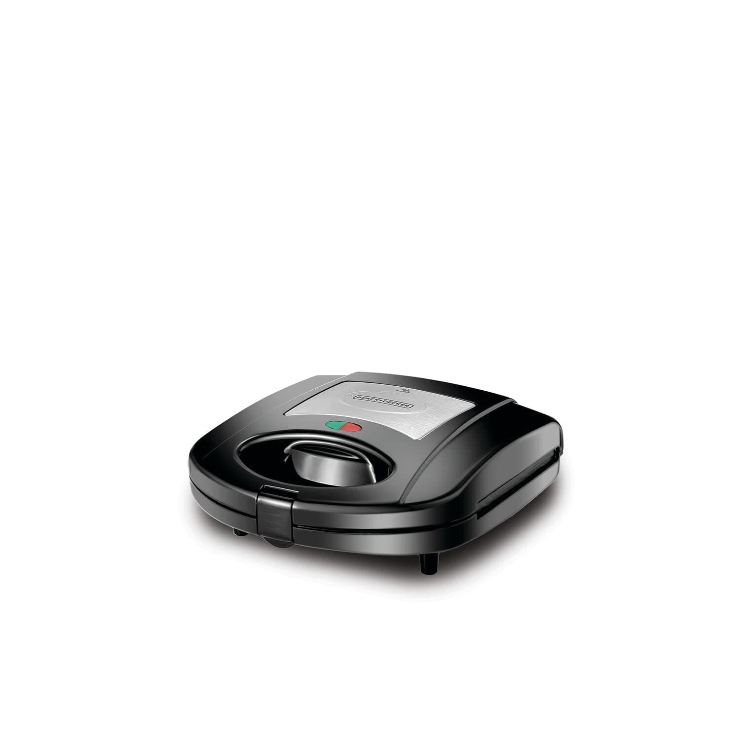 Black & Decker Sandwich & Grill Maker, 650-780W Power, 2in1 Interchangeable Sandwich and Grill Maker, with Indicator and Ready to Cook Lights, Non Stick Surface, Easy to Use, TS2120-B5