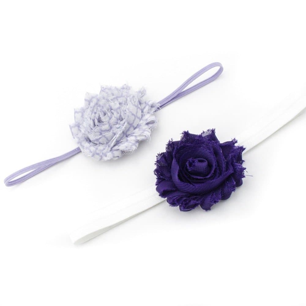 Headbands for Women Baby Girls Infants Newborn Cute Child Teens New Hair Accessories Cheap 6 Month Skinny Set Wholesale Under 5 Dollars in a Pack Lot in Bulk Flowers Plain White Purple Elastic Chiffon, 16 in - 12-18 MONTHS