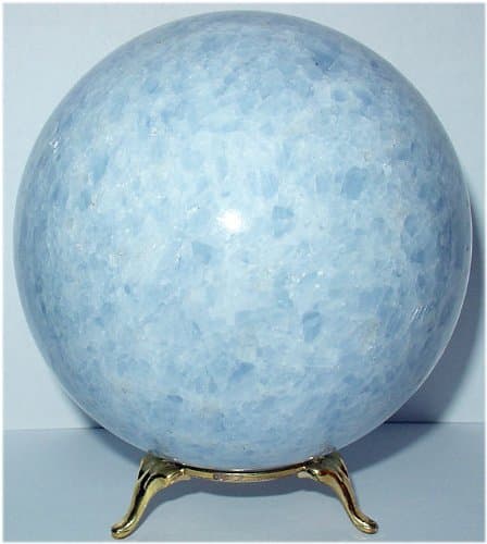 Huge Bright Blue Calcite Sphere. Siberia, Russia. 105mm/4.1"