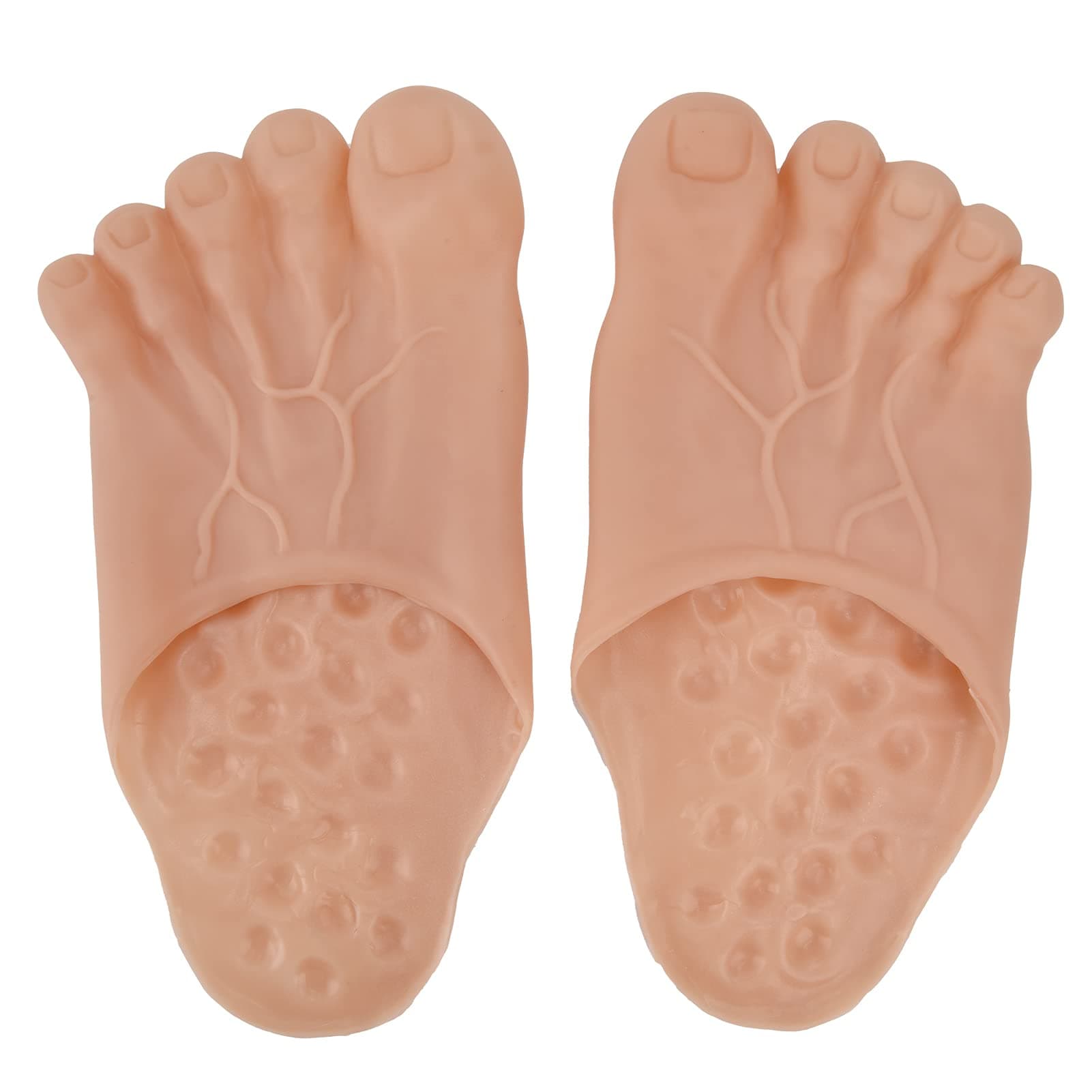 Feet Slippers,Hobbit Feet Unisex Adults Large Foot Slippers Shoes Cover,Funny Bare Feet Slippers Giant Feet Monster Feet Slippers for Cosplay Halloween Parties and Masquerade Parties