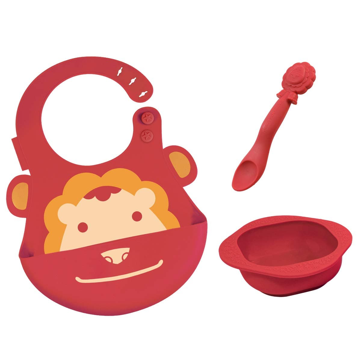 Marcus Marcus Baby Feeding Giftset | Bib, Bowl and Spoon Set (Red)