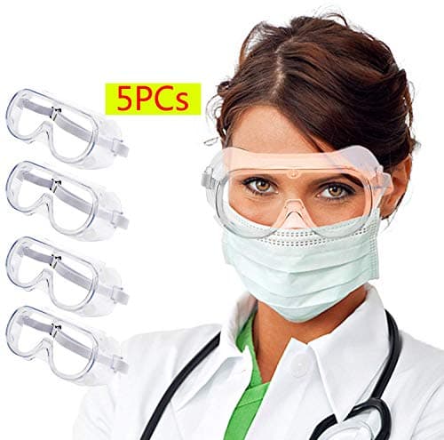 OCEST Goggles, Transparent Anti Droplet Anti Saliva Over Glasses Splash Dustproof Windproof Goggles Lab Safety Eye Protector Protective Protection Glasses Clear Lens Full Vision Goggles