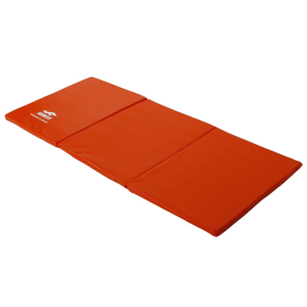3-Panel Folding Panel Gymnastics Mat Gym Fitness Aerobics Exercise Yoga Mat Orange