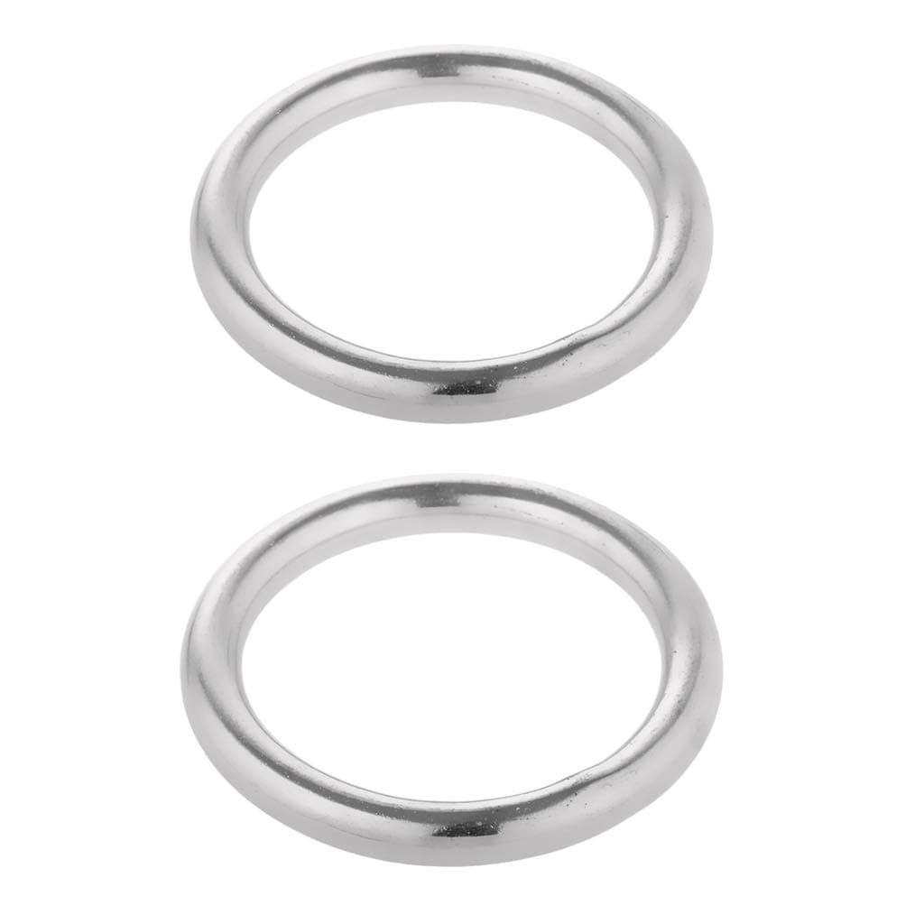 2pcs Stainless Steel Webbing Strapping Welded O Rings, Metal Buckle for Purses Bag, DIY Metal Accessories