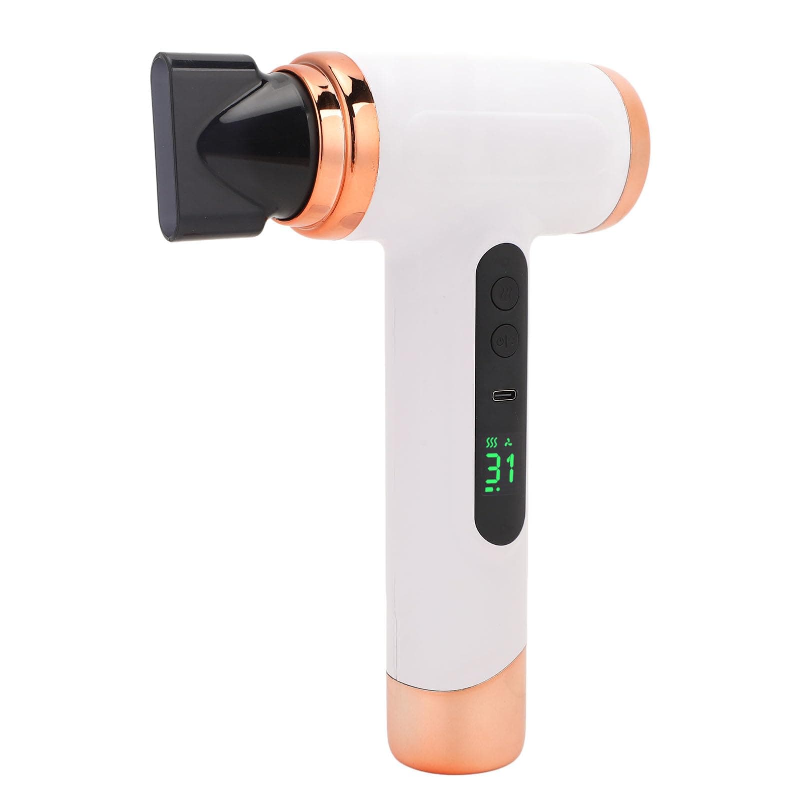 Jiawu Cordless Hair Dryer, Professional Blow Dryer with 15600mAh Battery, Portable USB Rechargeable Travel Hair Dryer for Fast Drying, 2 Heat & Speed Settings (White)